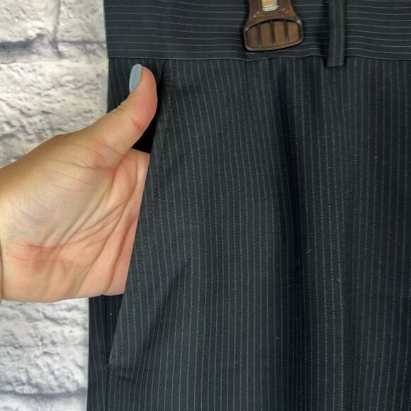 Kenneth Cole Reaction Black Pinstripe Pants Slacks Men’s Size 36x32 - Picture 3 of 8